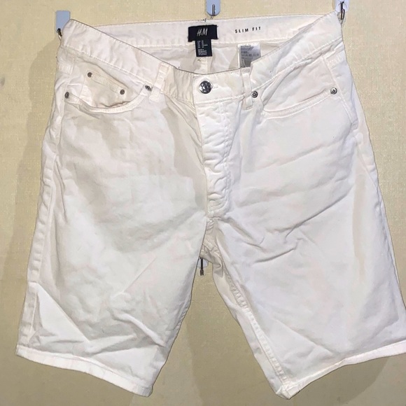 H&M Shorts Mens 33 Waist White Hm Slim Fit Shorts Poshmark